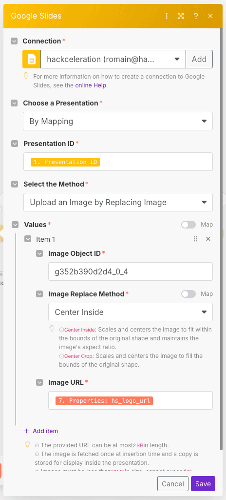 Set Up the Create Presentation from Temp