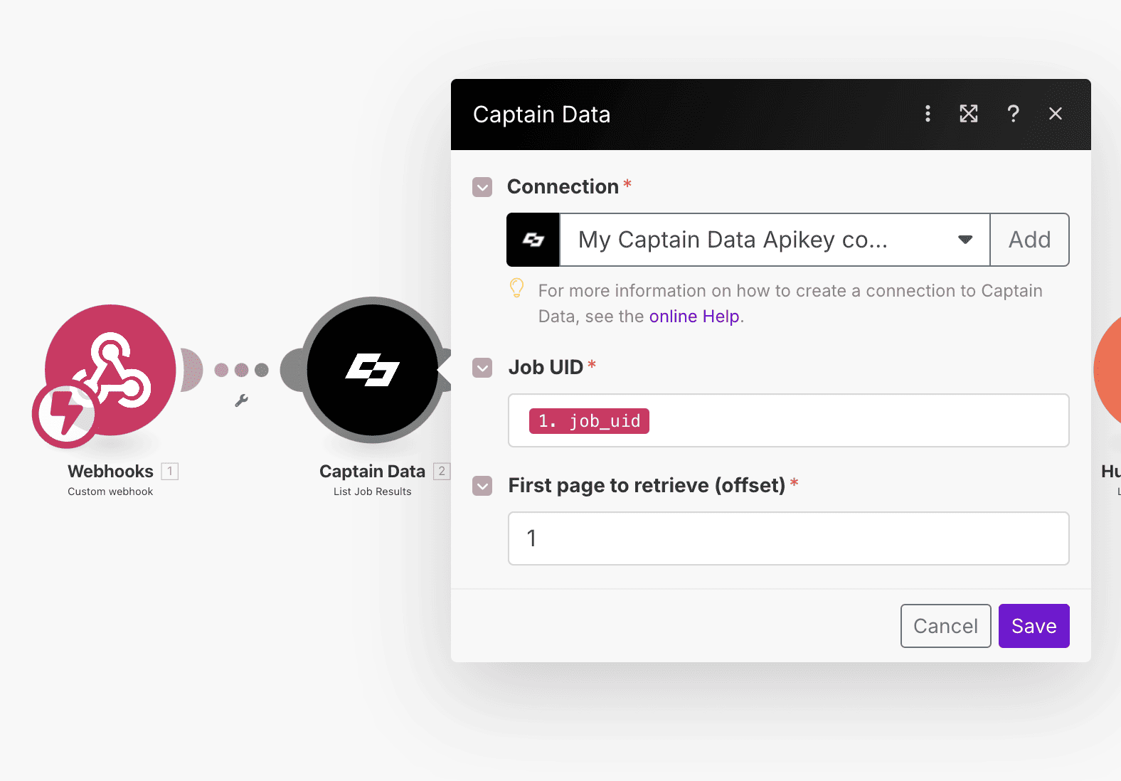 Configure the Return Webhook in Captain 
