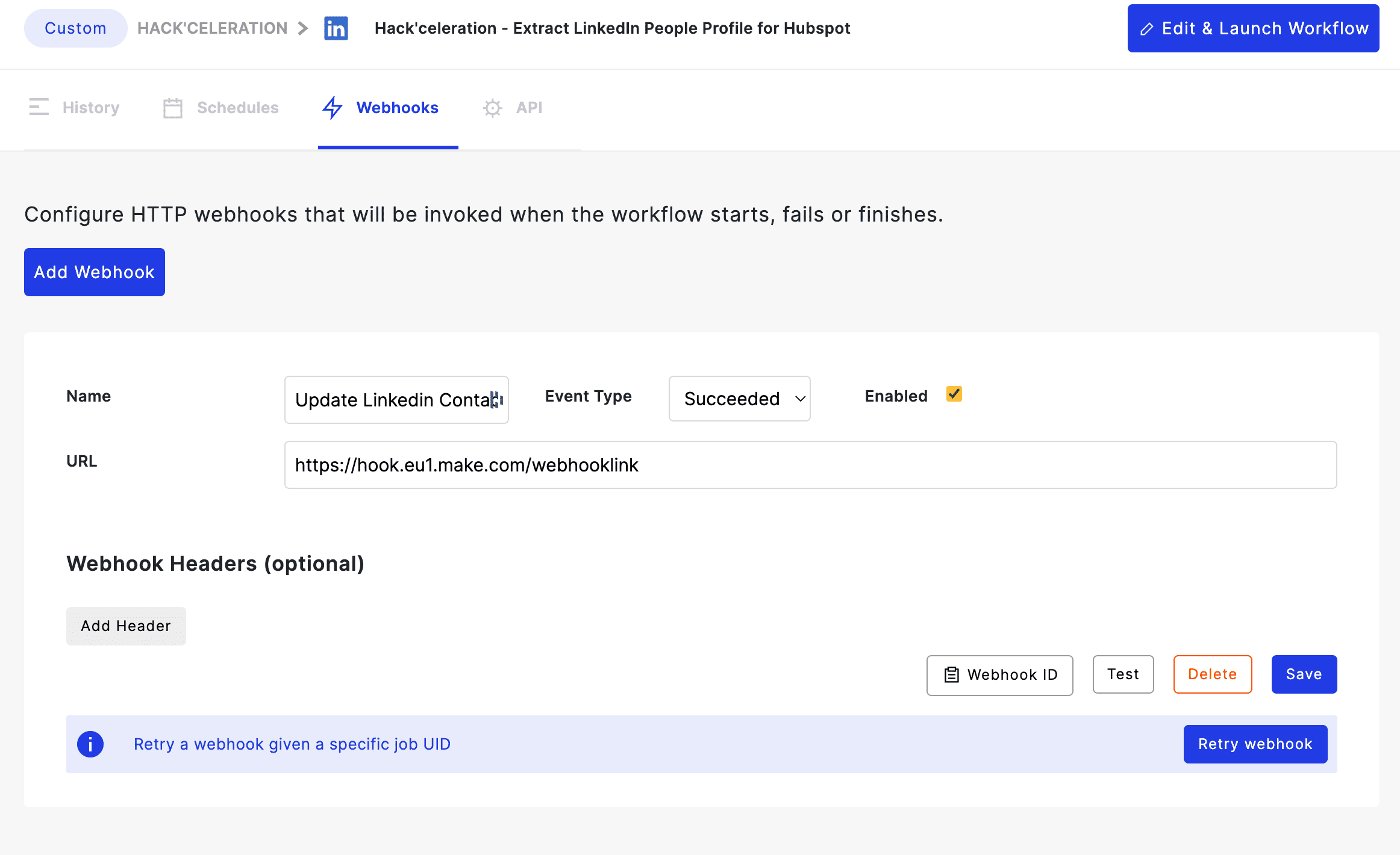 Launch the Captain Data Request