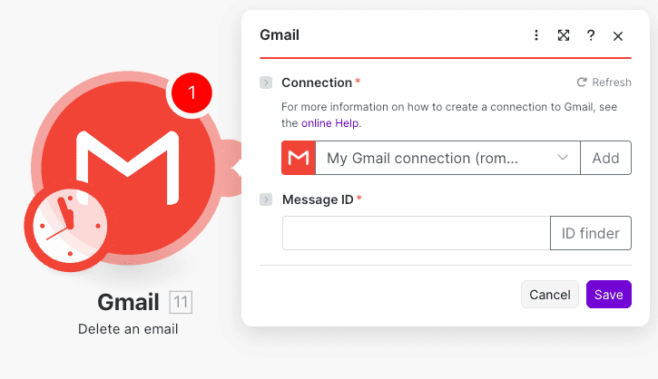 Delete an email