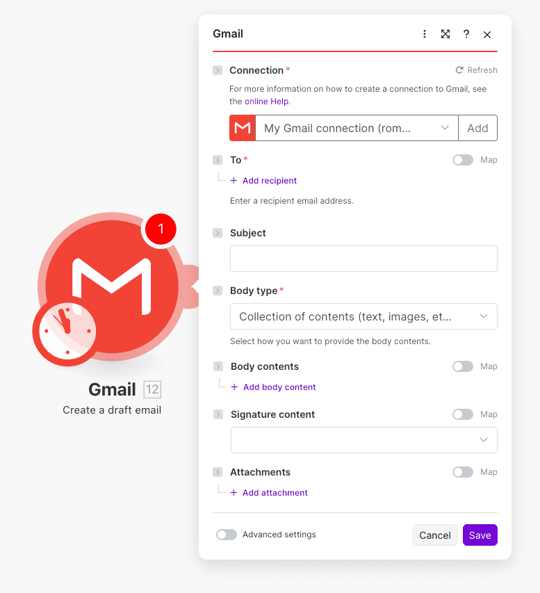 Create a draft email