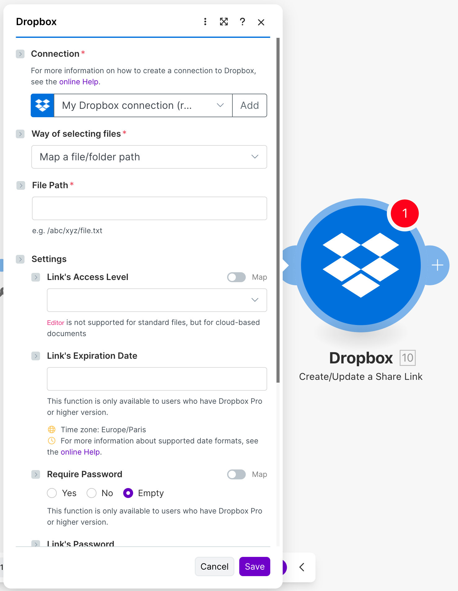 Create/Update a Share Link