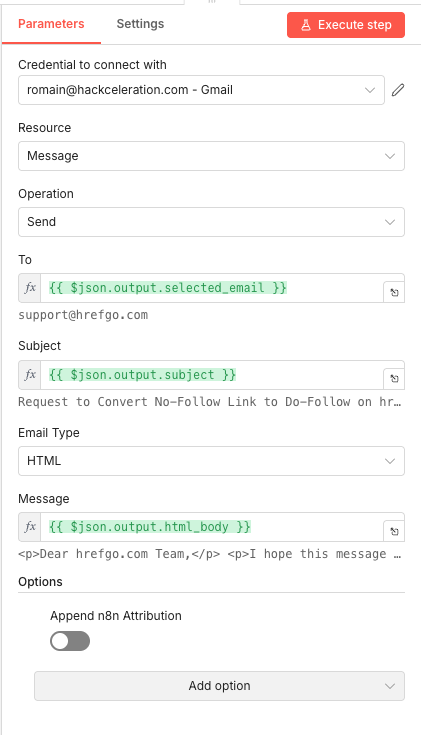 Génération Structurée de l'Email
