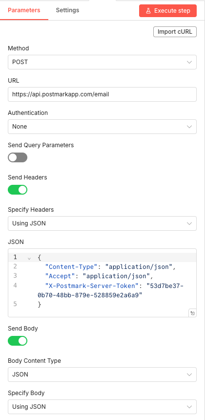 Set Email Payload